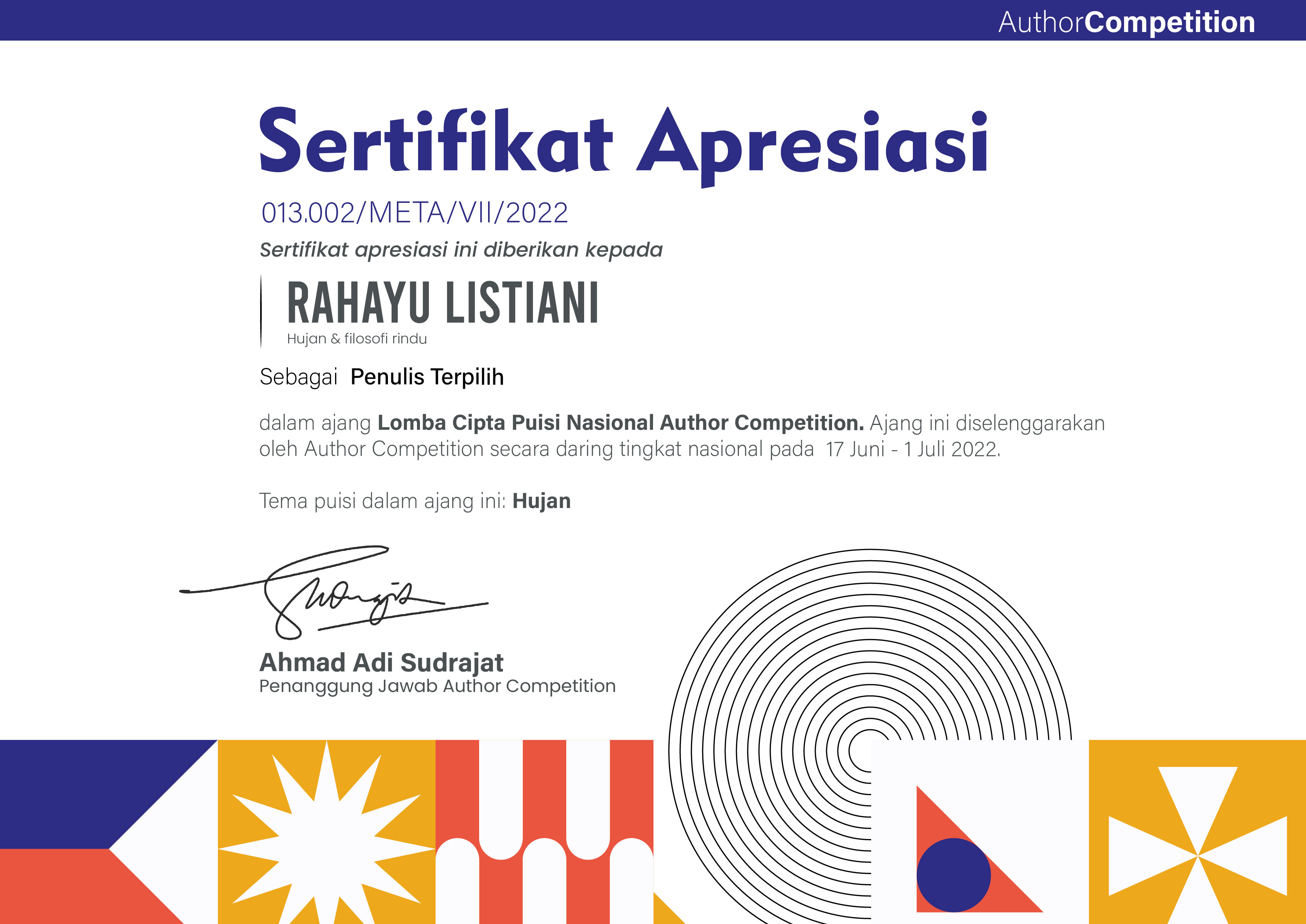 Sertifikat Pengabdian